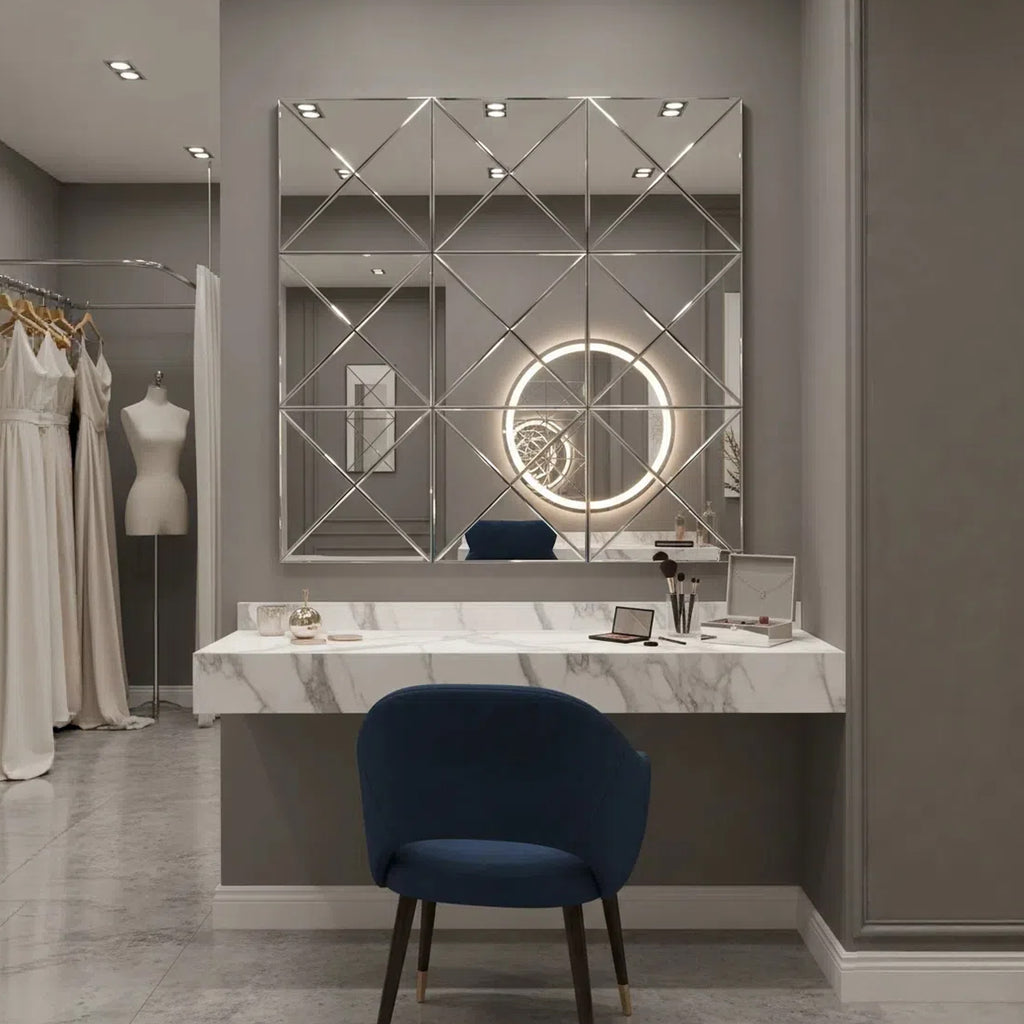3d Mirror Wall Decor Beveled Glass Wall Mirror Interior Home Decor Lar