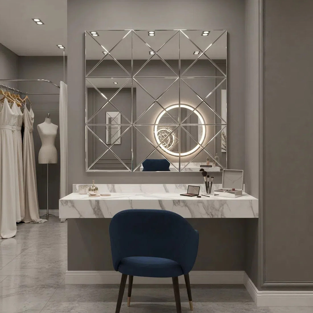 3d Mirror Wall Decor Beveled Glass Wall Mirror Interior Home Decor Lar
