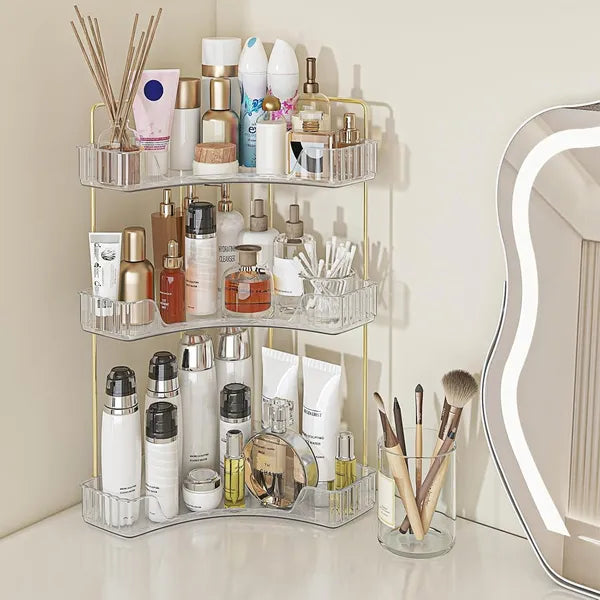 Corner Bathroom Counter Storage Rack 3-tier Bathroom Countertop Storag