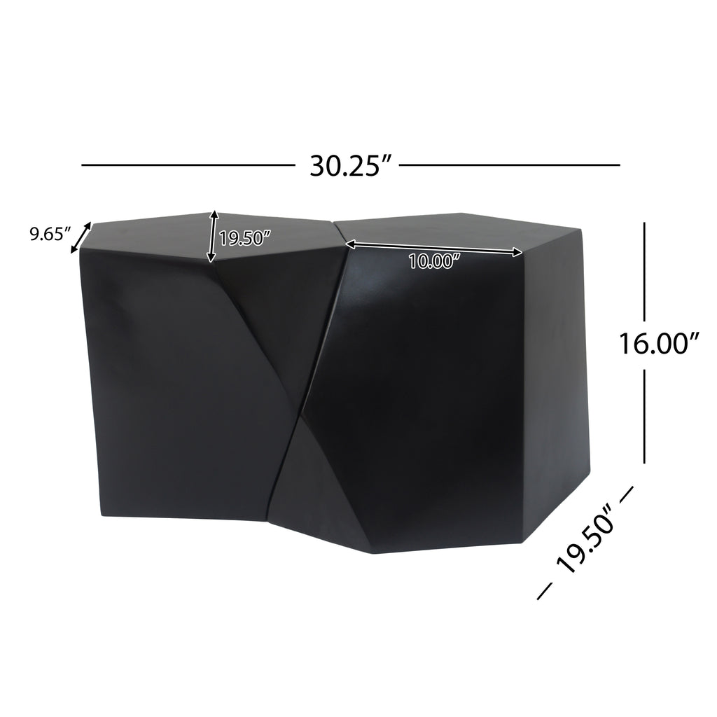 Modern Stone-Composite Coffee Table Set