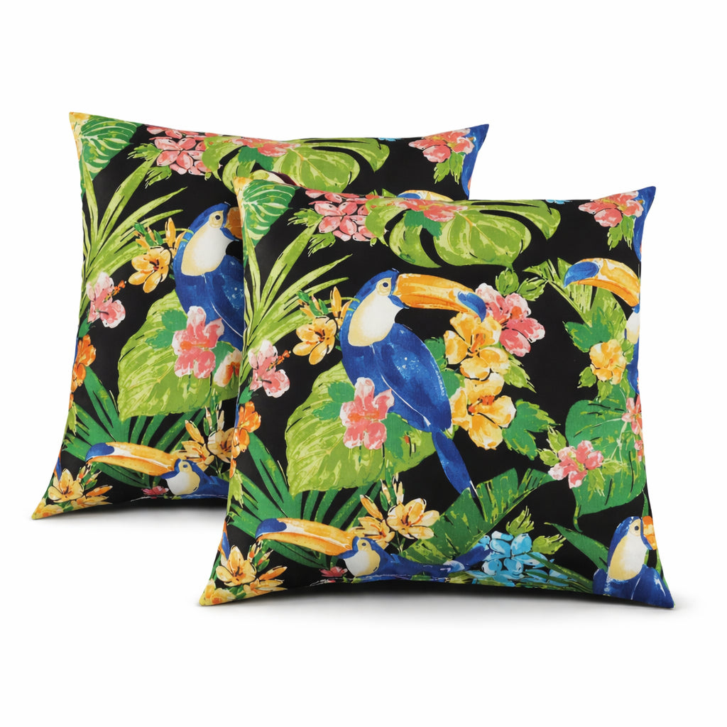 Waterproof Outdoor Throw Pillows, Fade-Resistant Patio Cushions, Blue, Set of 2 for Porch Sofa — detail view 3
