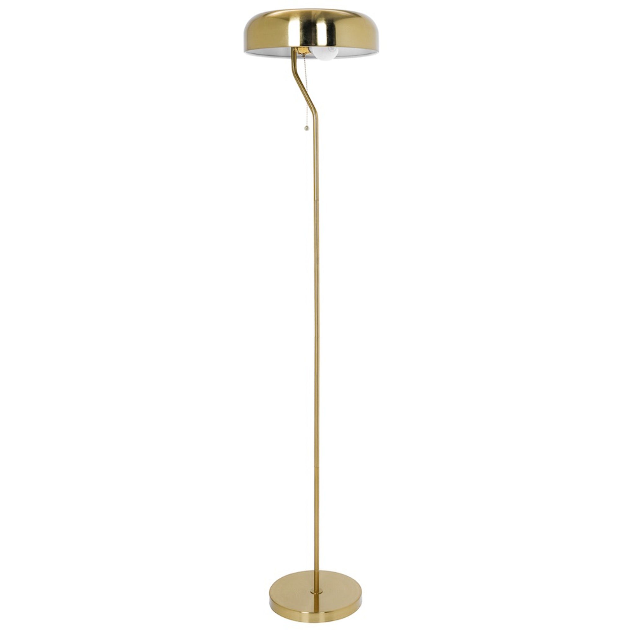 Tall Corner Floor Lamp, Gold Outer & White Inner Shade, Living Room Lighting