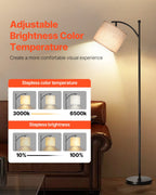 Dimmable LED Floor Lamp, Adjustable Color Temperature, Remote Control