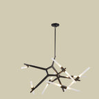 Modern Black Iron Branch Chandelier, 6 to 18 Lights