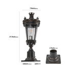 22 H Vintage Crown Outdoor Post Lantern