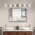 43in Gold Minimalist LED Bathroom Vanity Light With Crystal Sand Acryl