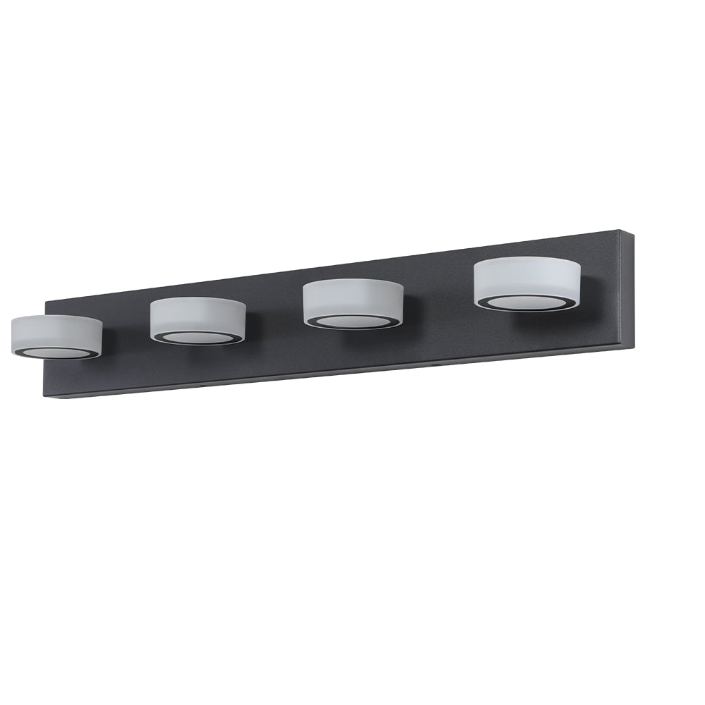 Modern 4-Light LED Vanity Light, Dimmable Acrylic Bar, 29 in., for Bathroom Mirror — detail view