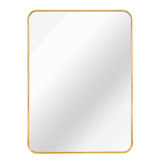 22x30 Inch Silver Metal Framed Rectangular Bathrrom Mirror For Wall.