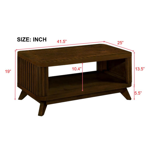 Rectangular Wood Coffee Table, Natural Grain