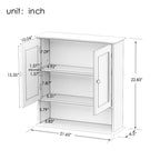 Bathroom Wall Cabinet With Double Mirror Doors And Shelves