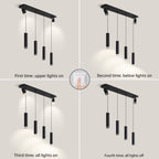 Angelina 6 - Light Matte Black Kitchen Island Pendant No Bulb