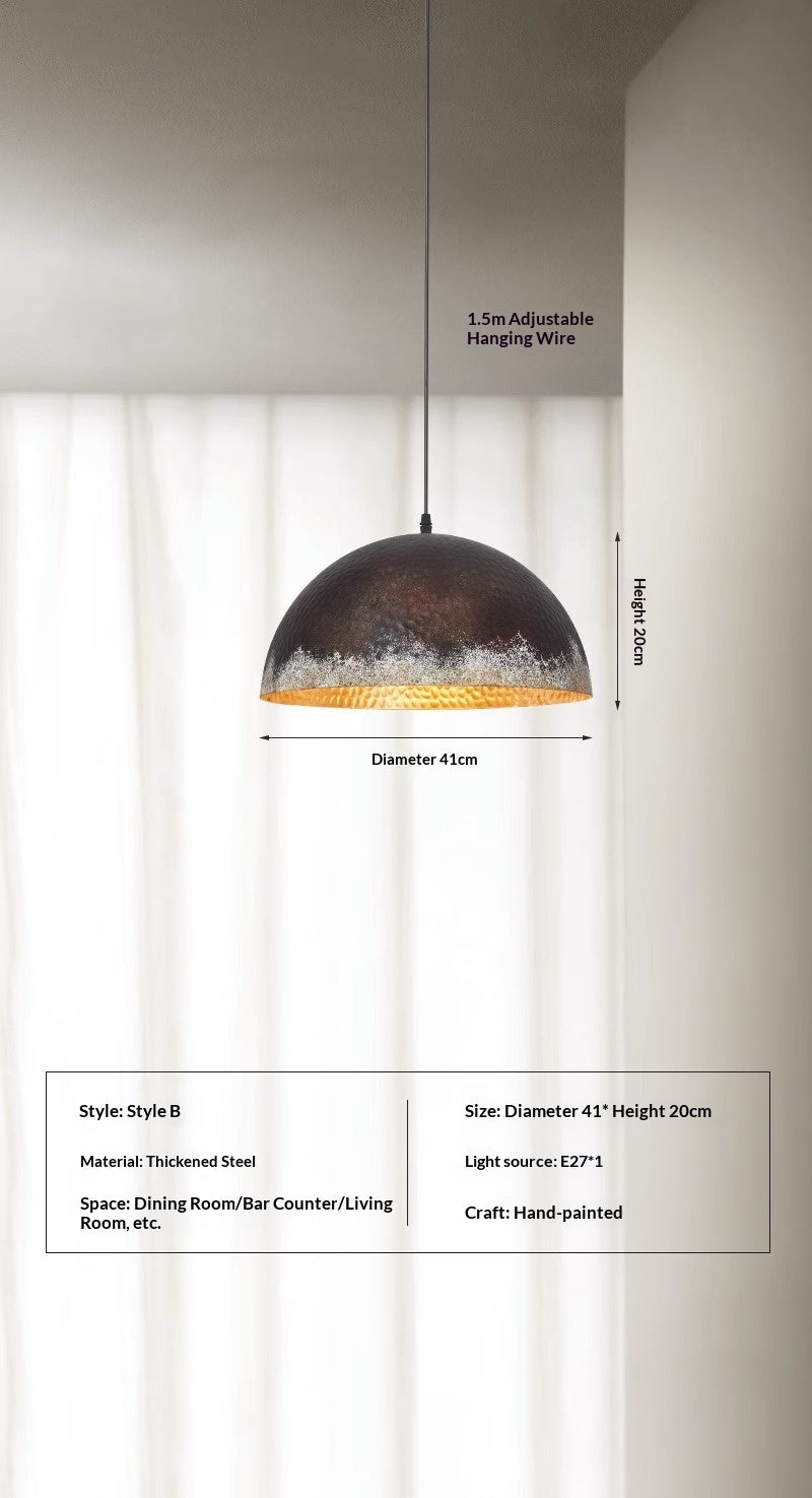 Retro Industrial Metal Pendant Light, 12 in or 16 in Diameter