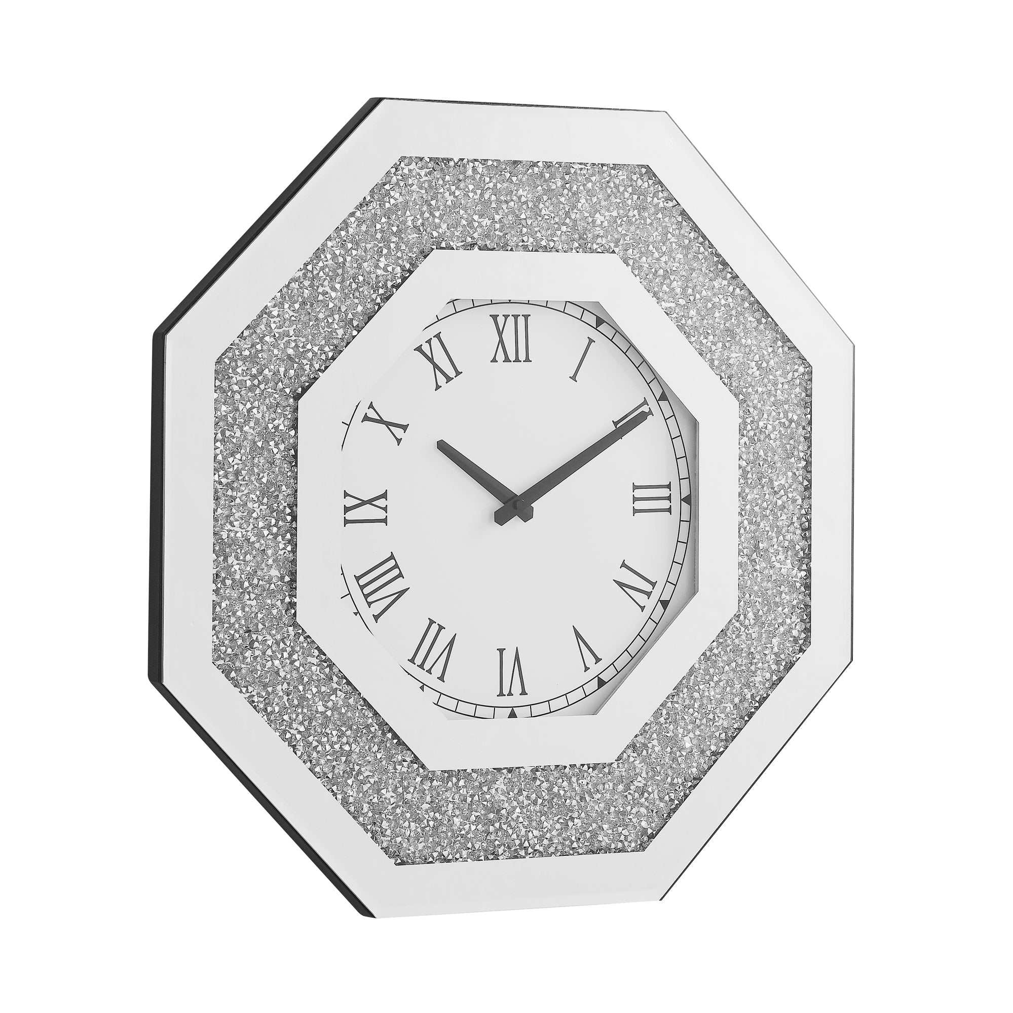 Octagonal Mirror Wall Clocks And Artificial Gemstone Wall Clocks