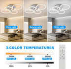 Modern LED Ceiling Light, 4-Head Acrylic Flush Mount