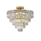 Gold K9 Crystal Chandelier, Elegant Ceiling Light Fixture, 19.3 in.