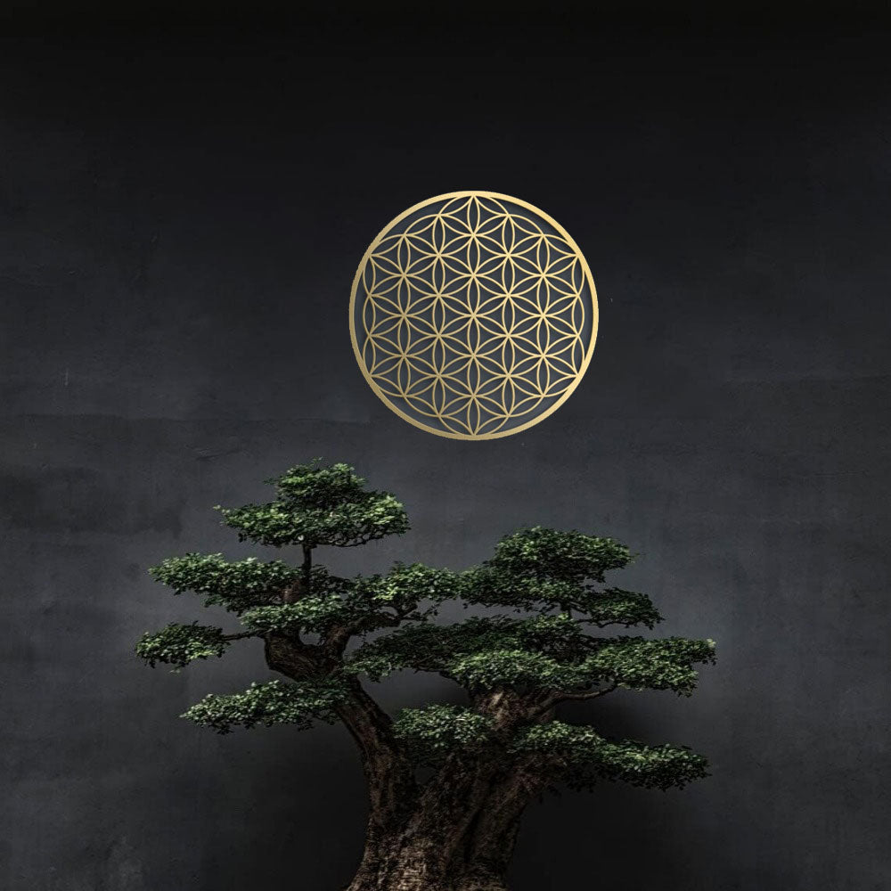 Boho Zen Lotus Metal Wall Art, Floral Hanging, Wrought Iron, for Living Room — detail view