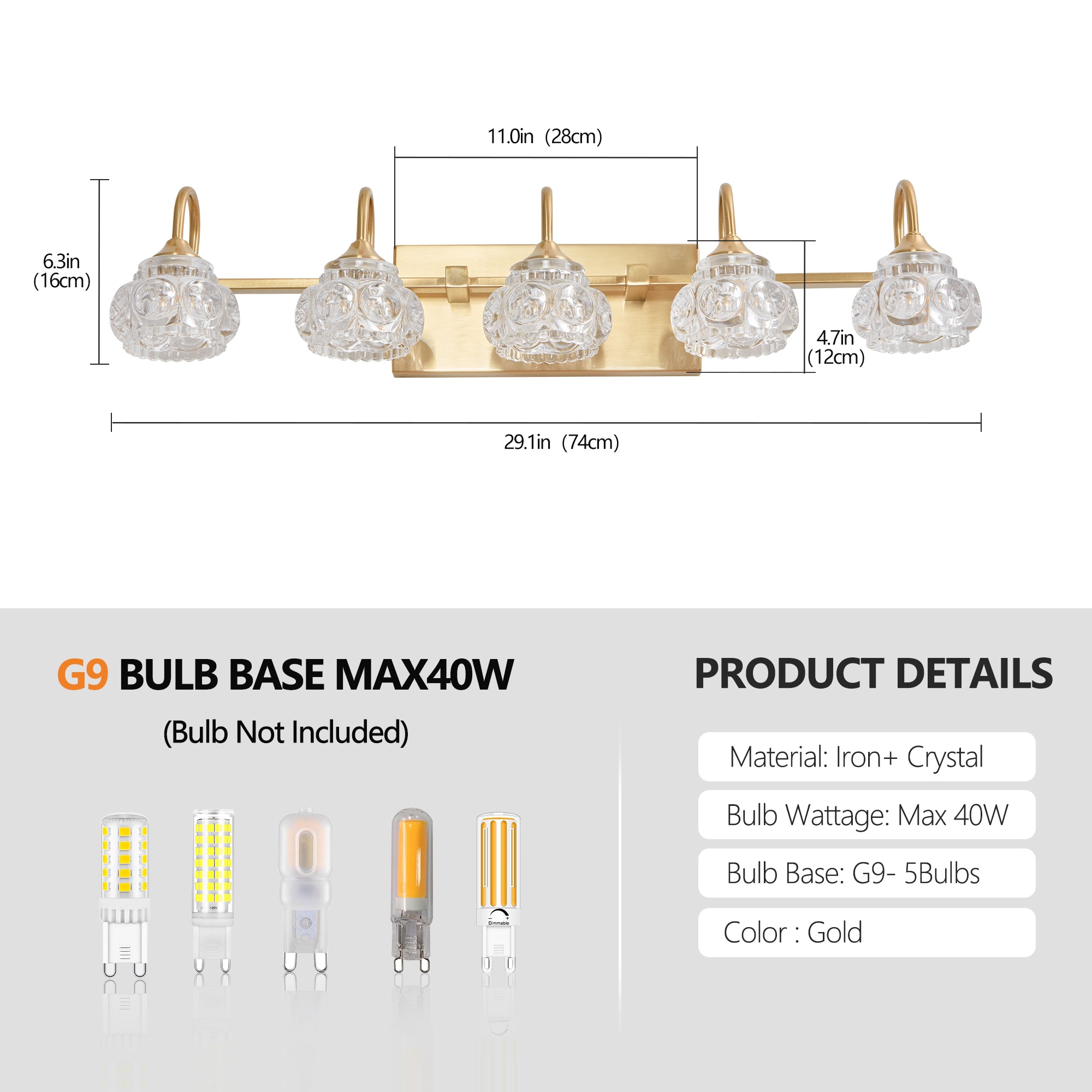 29 Modern Crystal Bathroom Vanity Light