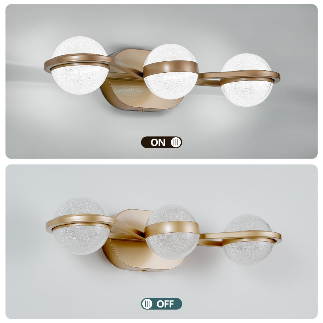 Modern Minimalist 3-Light Bathroom Vanity Light, Black Bar, for Bathroom Mirror — detail view 2