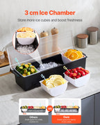 Chilled Condiment Server 4 Compartment Cold Serving Tray With Lid For
