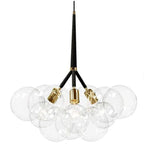 Modern 3-Light Glass Bubble Ball Pendant, 9 Clear Spheres