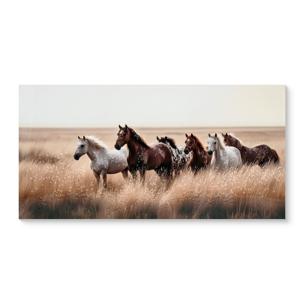 Cozy Country Rustic Horses Wall Art Decor Western Farm Equine Canvas P