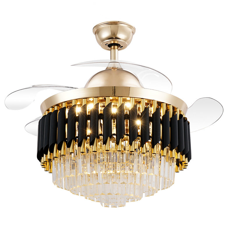 Crystal LED Ceiling Fan Light with Remote, 42 or 48 in
