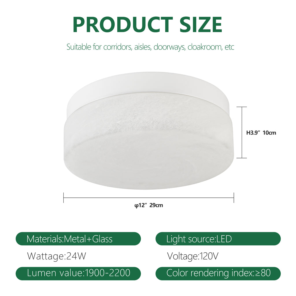 Gold Slim LED Flush Mount Ceiling Light, 12 in. Low-Profile Fixture