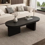 Modern Oval Coffee Table, Matte Black