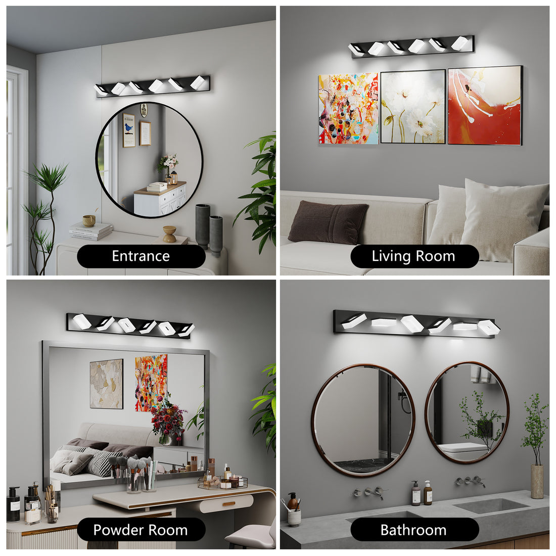 LED Modern Bathroom Vanity Light Fixtures 6-Light