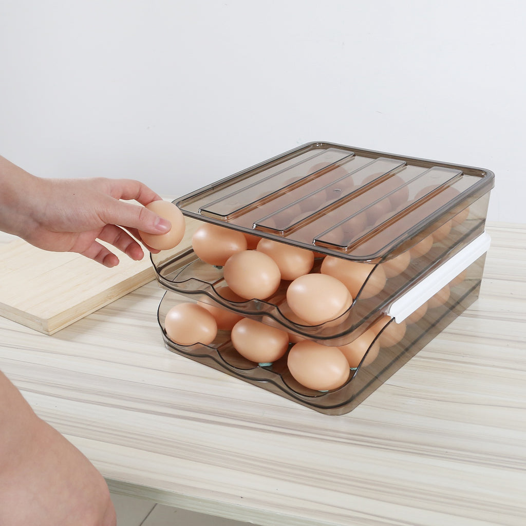 Egg Container Holder For Refrigerator Double Layer Egg Storage Box Wit