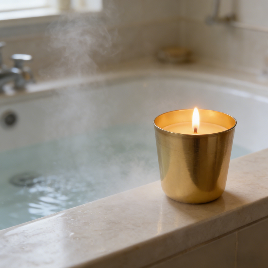 Soy Wax Scented Candle, Lemon and Ylang-Ylang with Woody Musk, 290 g, for Bath and Relaxation — detail view 4