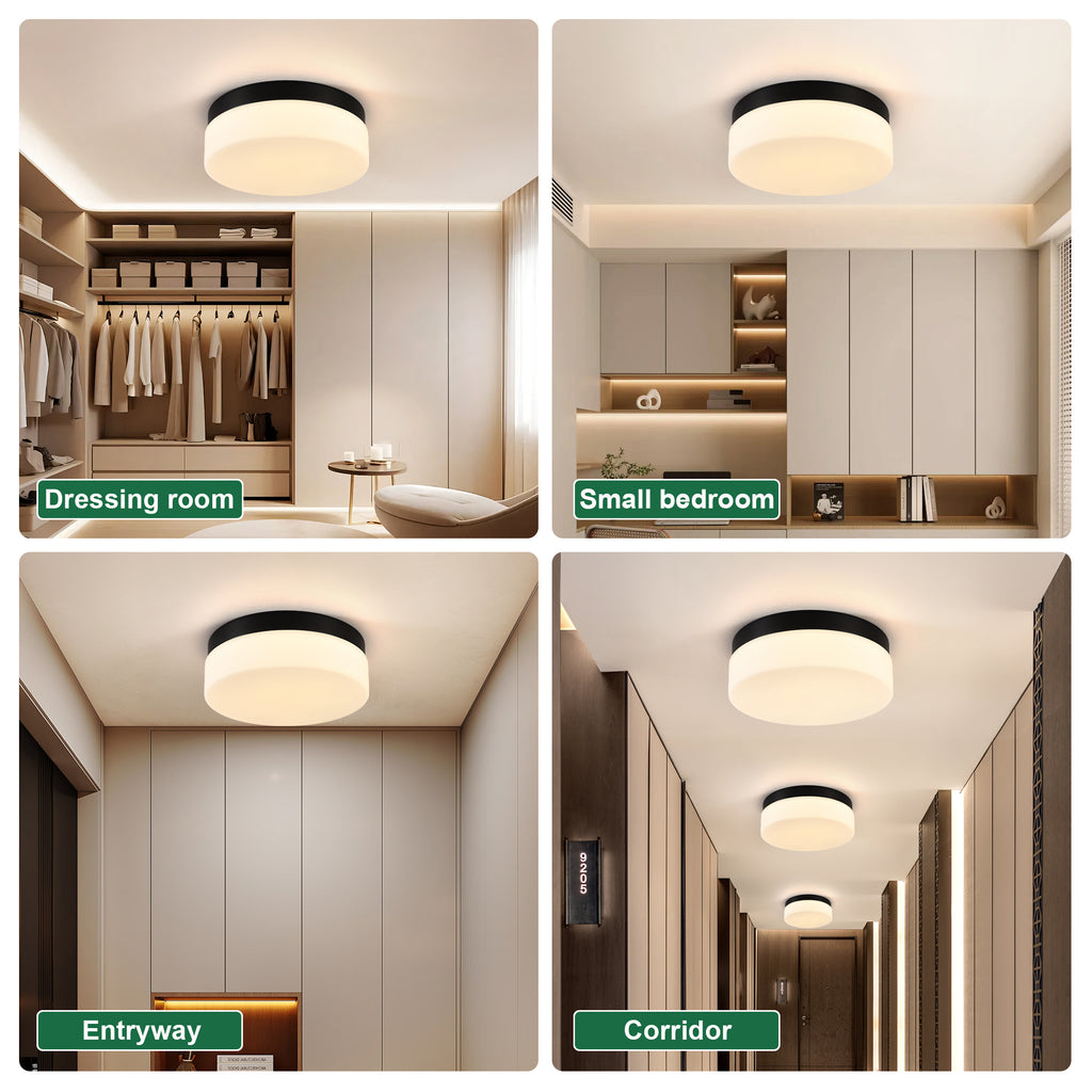 Low-Profile LED Flush Mount Ceiling Light, 3 Color Modes, Energy-Saving 24W