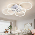 Modern Chrome 6-Light LED Flush Mount Ceiling Light, Acrylic Shade, 23.6 in.