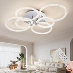 Modern Chrome 6-Light LED Flush Mount Ceiling Light, Acrylic Shade, 23.6 in.