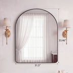 Arched Metal Frame Wall Mirror, Modern Bathroom Vanity Mirror Over Sink