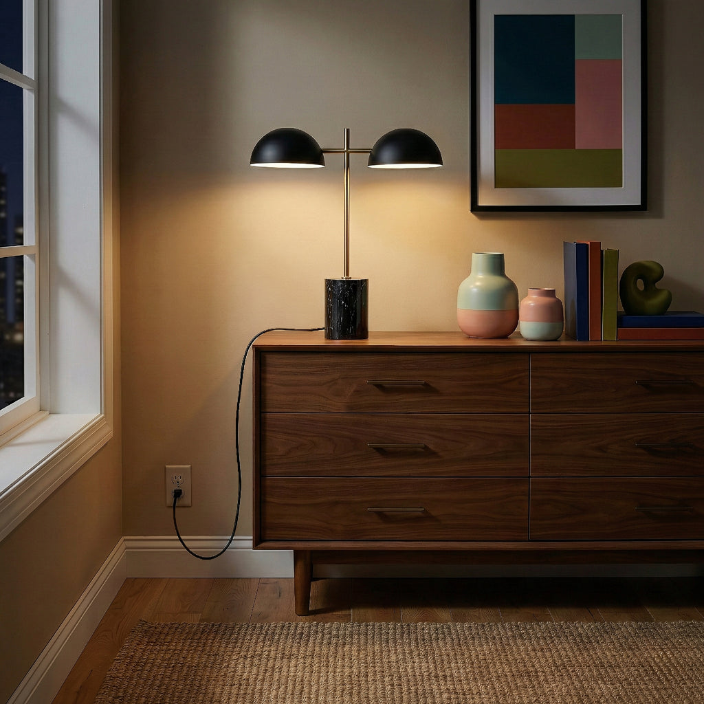 Black Table Lamp With On Off Switch