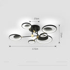 Modern Molecular Glass LED Ceiling Light, 4, 6 or 8 Lights