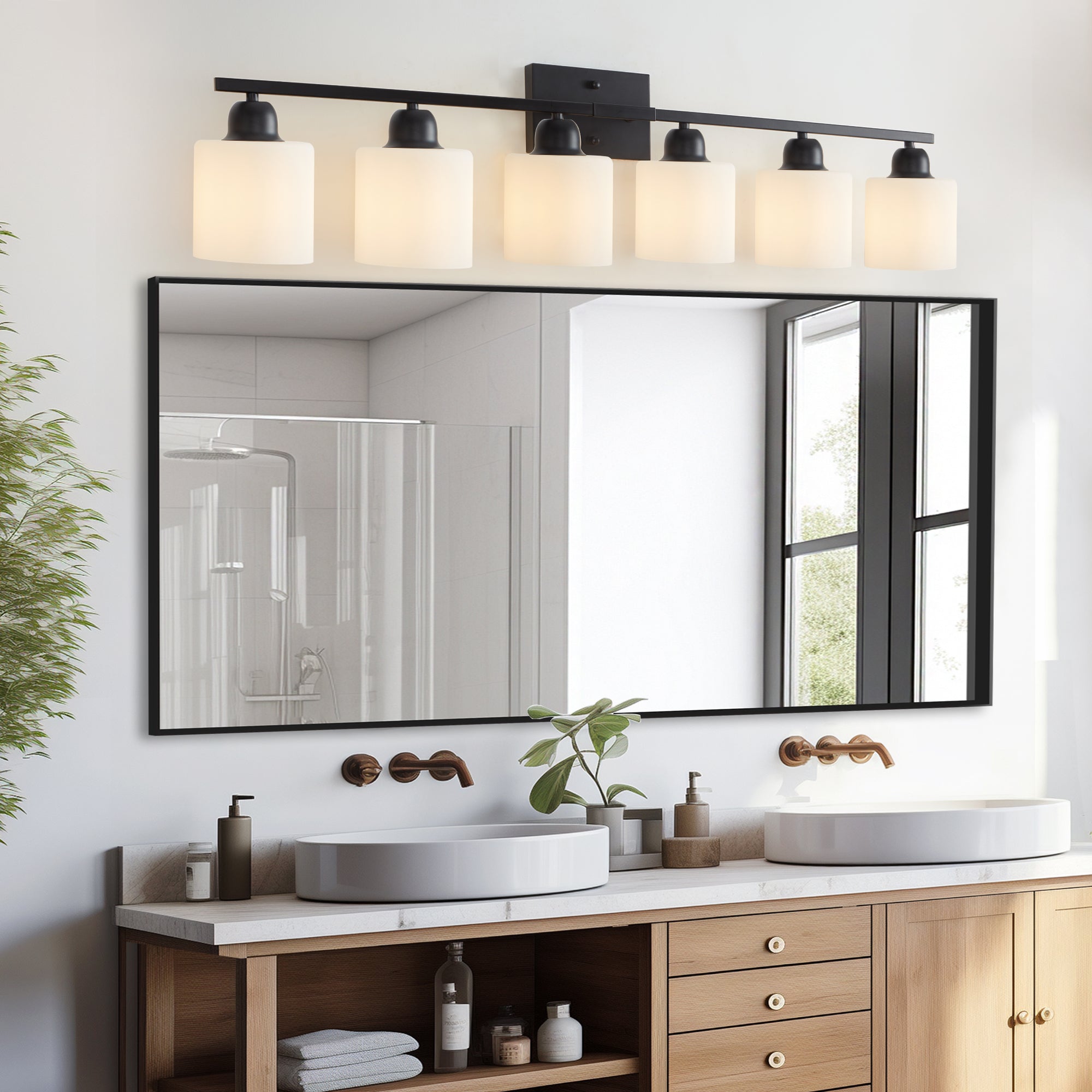 6-Light Black Vanity Lights