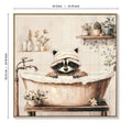 Raccoon Bathroom Canvas Wall Art Raccoon In Bathtub Painting Funny Ani