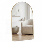Arched Metal Frame Wall Mirror, Modern Bathroom Vanity Mirror Over Sink