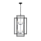 8-Lantern Tiered Iron Chandelier, Industrial Farmhouse, 18 in
