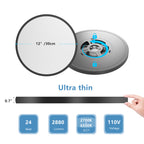 Black Adjustable Color Temperature LED Flush Mount Ceiling Light, 2880 Lumens, Set of 6
