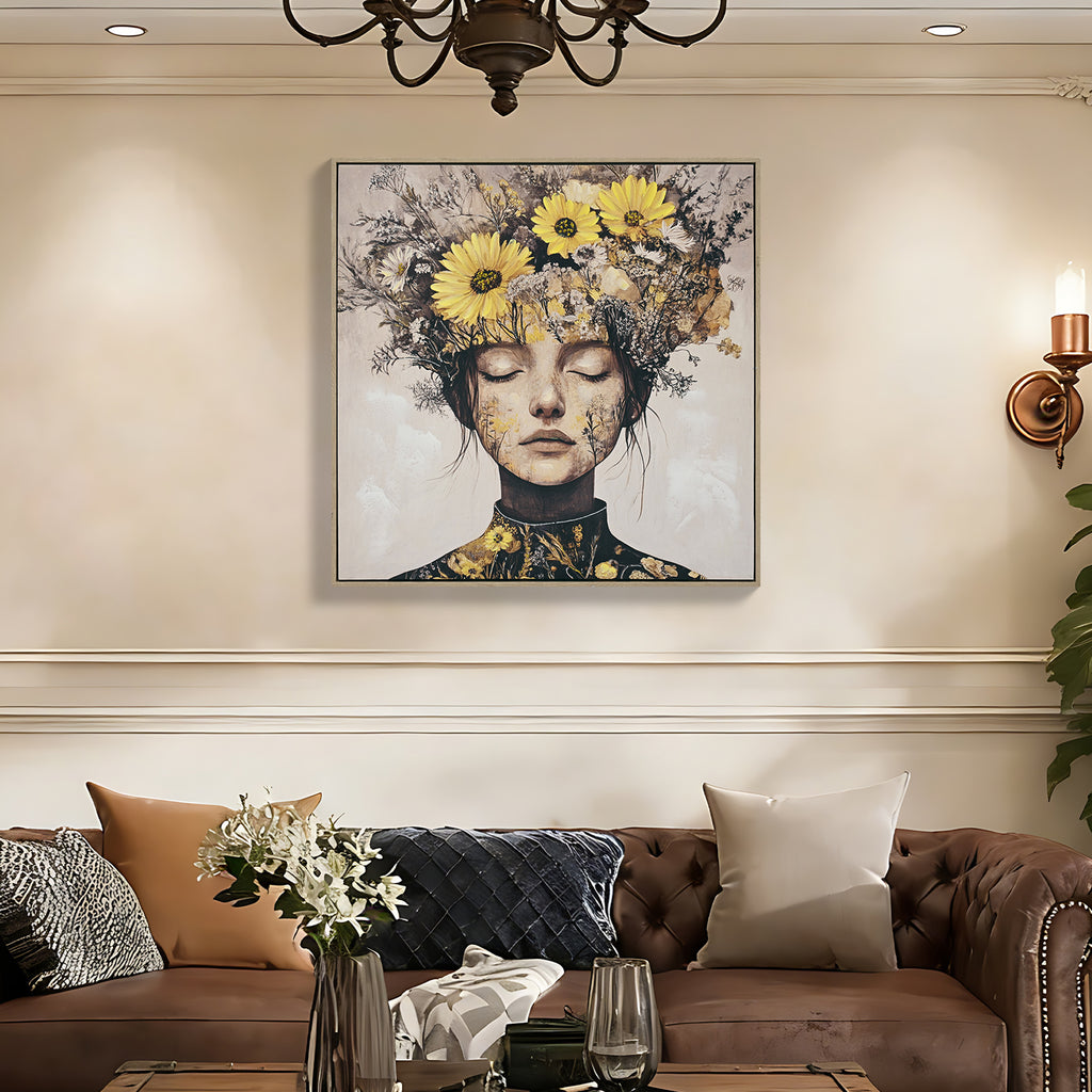 Beauty Posters Beauty Lady Wall Art Gold And White Floral Canvas Artwo