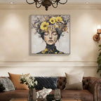 Beauty Posters Beauty Lady Wall Art Gold And White Floral Canvas Artwo