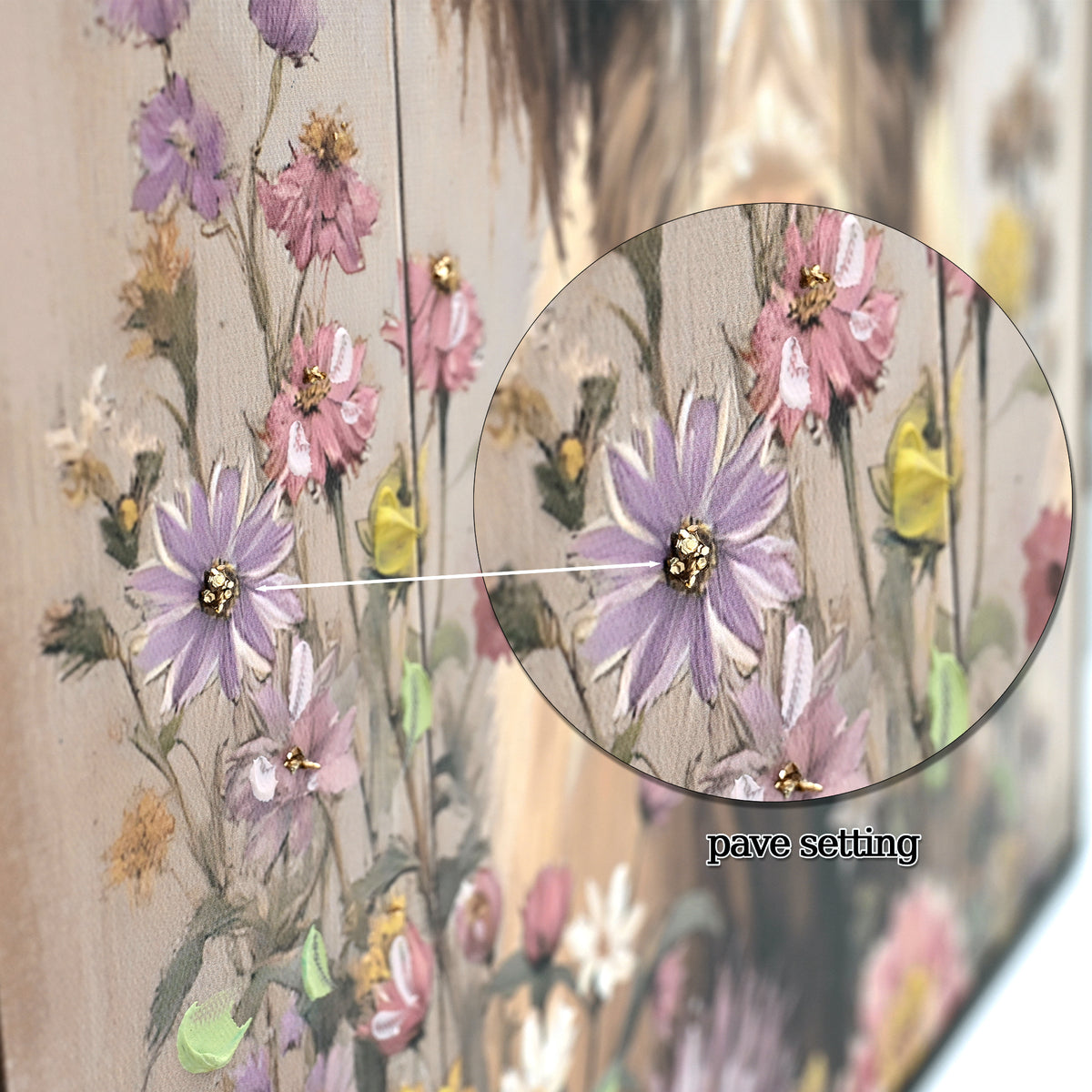 Farmhouse Highland Cow Canvas Wall Art, Rustic Neutral Print, Camel Brown, for Bathroom — detail view