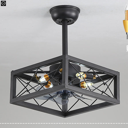 Nordic Minimalist Ceiling Fan with Light, Metal Blades, 45 in
