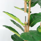 Faux fiddle leaf fig tree — detail of the metal pin joining two trunk sections