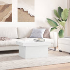 White Coffee Table with Hidden Storage, 39 in