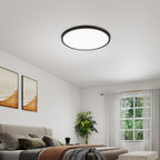 Black LED Flush Mount Ceiling Light Fixture, Easy-Install, Set of 4