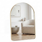 Arched Metal Frame Wall Mirror, Modern Bathroom Vanity Mirror Over Sink